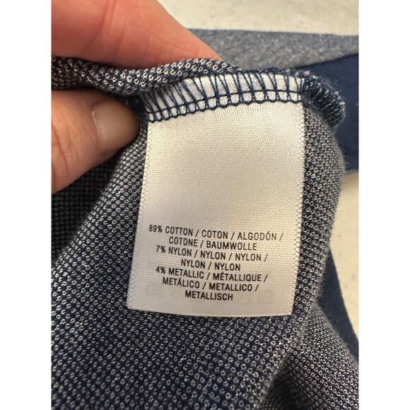 Elegant Gray and Blue Polka Dot Women's Blouse - Picture 10 of 10